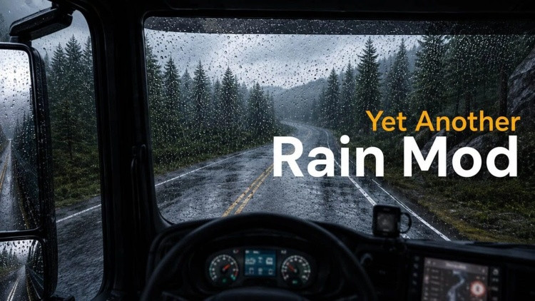 Yet Another Rain – Denser Dynamic Raindrops on Every Truck Euro Truck Simulator 2 mod screenshot